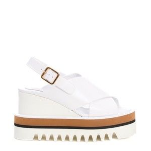 Paloma Barceló White Leather Crossover High Wedge - NWT